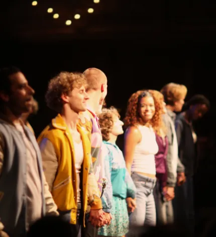 The students of the Cours Florent take their bows at the end of the show.