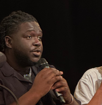 Fabienne Godet et Salif Cissé (« Le Répondeur ») au Cours Florent